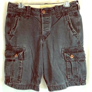 Hollister Navy Blue Button Fly Cargo Shorts 30W